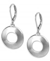 Jones New York brings back Valley Girl chic with these wide hoop earrings. Crafted from silver tone mixed metal. Approximate drop: 1 inch.