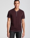 A relaxed short sleeve henley gives you a reliable casual cool staple you can count on.