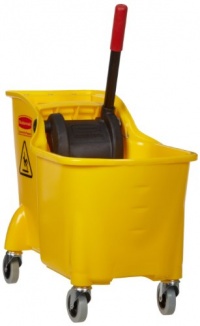 Rubbermaid Commercial FG738000 Tandem Bucket and Wringer Combo, 31 qt Capacity, 22.63 Length x 13.25 Width x 32.25 Height, Yellow