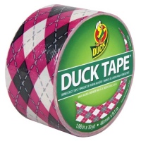 Duck Brand 280977 Pink Argyle Printed Duct Tape (Single Roll), 1.88-Inch by 10 Yards