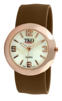 TKO ORLOGI Women's TK614-RBR Rose Gold Slap Metal Brown Watch