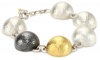 GURHAN Dome Silver, Dark Silver, and Gold Half Dome Bracelet