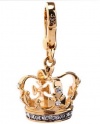 Juicy Couture Charm Gold Crown 3D Charm w Clear Pave Accents Gold Plated Bracelet Charm YJRU4613