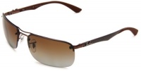 Ray-Ban 0RB8310 Polarized Rectangle Sunglasses,Brown Frame/Brown Gradient Lens,One Size