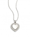 THE LOOKBrilliant Collection.22 tcw diamond heart pendant14k white gold pendant and chainLobster claspTHE MEASUREMENTPendant length, about ½Length, about 16ORIGINMade in USA