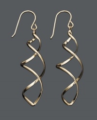 Frame your face with flowing ribbons in gold. Drop earrings by Giani Bernini create a fabulous swirling illusion in 24k gold over sterling silver. Approximate drop: 2 inches.