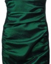 Xscape by Joanna Chen Women's Strapless Taffeta Pleat Dress 14 Hemp Green