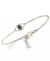 All eyes will be on you when wearing this wire bracelet from YellOra™. Single-cut blue and white diamond accents enhance the appeal of the pure gold, sterling silver and palladium combination. Approximate length: 7-1/4 inches + 1-1/4-inch extender.