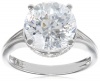 Platinum Plated Sterling Silver 100 Facets Collection Solitaire Cubic Zirconia Ring (4.25 cttw)