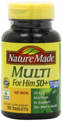 Nature Made Multi for Him 50+ Multiple Vitamin and Mineral Supplement Tablets, 90-Count