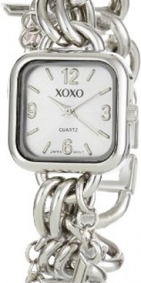 XOXO Women's XO7027 Silver Dial Silver-tone Charm Bracelet Watch