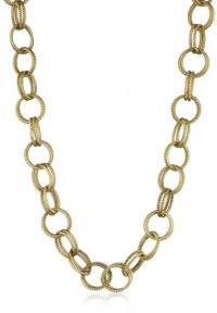 Betsey Johnson Gold-Tone Textured Chain Link Long Necklace