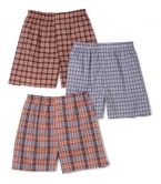 Fruit of the Loom Men's 3-Pack Assorted Tartan Plaids Woven Boxers (Colors/Patterns Will Vary)