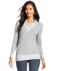 Cozy into this warm marled-knit sweater from Style&co. Pair it with dark denims for a chic yet relaxing look!