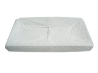 American Baby Company Heavenly Soft Minky Dot Fitted Contoured Changing Pad Cover, White Puff