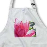 Pink Lotus flower in full bloom. Mantua, Italy - NA01 MME0026 - Michele Molinari - Medium Length Apron With Pouch Pockets 22w X 24l