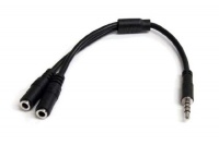 StarTech.com MUYHSMFF 3.5mm 4-Pin to 2x 3-Pin 3.5mm Headset Splitter Adapter - M/F