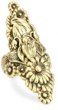 Lucky Brand Bohemian Gold-Tone Large Floral Ring, Size 7