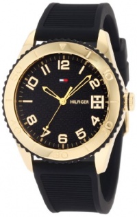 Tommy Hilfiger Women's 1781120 Sport Gold Toned Black Silicon Watch