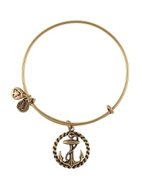 Alex and Ani interpret nautical allure on this vintage-inspired bangle, which features a delicate anchor charm on an expandable wire bracelet.