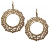 Catherine Popesco 14K Gold Plated Dangle Earrings with Large Filigree Open Medallions with Swarovski Crystals