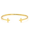 Channel a whisper of Gothic glamor with this gold plated Gorjana bangle, finished in a pair of subtly subversive crosses.