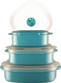 Calypso Basics 3-Piece Microwave Steamer Set, Turquoise