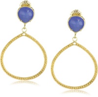 Coralia Leets Jewelry Design Riviera Collection 12mm Single Frame Earrings Deep Blue Chalcedony