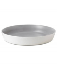 Effortlessly chic, this shallow Simplicity bowl by Vera Wang Wedgwood features a modern silhouette dressed in a neutral gray and cream palette.