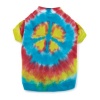 Casual Canine Cotton 12-Inch Tie Dye Peace Sign Dog Tee, Small