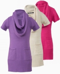 Keep your little lady in full style with this sweet sweater dress and scarf from Planet Gold.