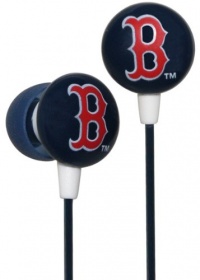 Zeikos iHip MLF10169BS MLB Boston Red Sox Printed Ear Buds, Blue/Red