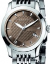 Gucci Women's YA126503 Gucci Timeless Brown Dial Stainless-Steel Bracelet Watch