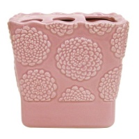 Allure Home Creations Stella Pink Ceramic Toothbrush Holder