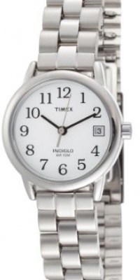 Timex Women's T2N172 EZ Reader Silver-Tone Case and Bracelet White Dial Watch