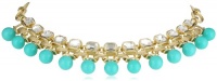 Anne Klein Sorbet Gold-Tone Turquoise Crystal Drama Frontal Necklace