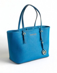 Michael Kors Jet Set Medium Travel Tote Turquoise Saffiano Leather