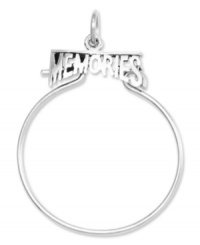 Keep all your favorite charms in place. This polished charm holder features a cut-out, Memories design in 14k white gold. Chain not included. Approximate length: 1-2/5 inches. Approximate width: 1 inch.