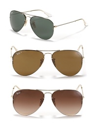 Classic aviator sunglasses with interchangeable lenses for a versatile look.