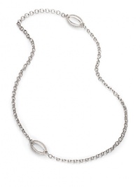 THE LOOKOver-sized link details Rhodium-plated sterling silver settingTHE MEASUREMENTLength, about 42ORIGINImported