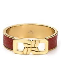 Milly's signature link design lends chic style to this luxe leather bangle.