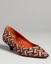 An iconically Missoni basket stitch pattern gives these low-heeled pumps high style marks.