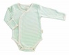 Tadpoles Organic Cotton Pin-Stripe Kimono-Style Bodysuit, Sage 3-6 Months