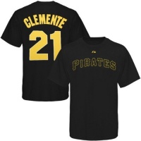 MLB Majestic Pittsburgh Pirates Youth #21 Roberto Clemente Black Retired Player T-shirt