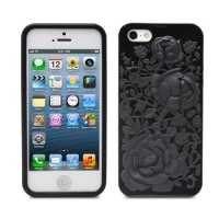 Avyden DURA Series TPU Case for Apple iPhone 5 - Black 3D Rose