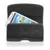 GreatShield BLAST Series Genuine Leather Pouch Case with Belt Clip Holster for Samsung Galaxy S4 SIV S IV/ S3 III (Black)