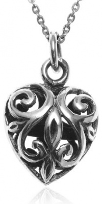 Sterling Silver Filigree Heart Pendant, 18