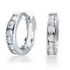 Bling Jewelry Tiny CZ Sterling Silver Huggie Hoop Earrings- Ear Huggers