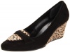 Amalfi by Rangoni Women's Torres Pump,Black Cashmere/Natural Leopard,8 W US