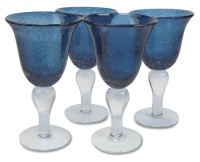 Artland Iris Goblet, 14-Ounce, Slate Blue, Set of 4